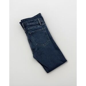 Frame Le One Crop Mini Boot Jeans Blue Denim Women's Size 1 (24)‎